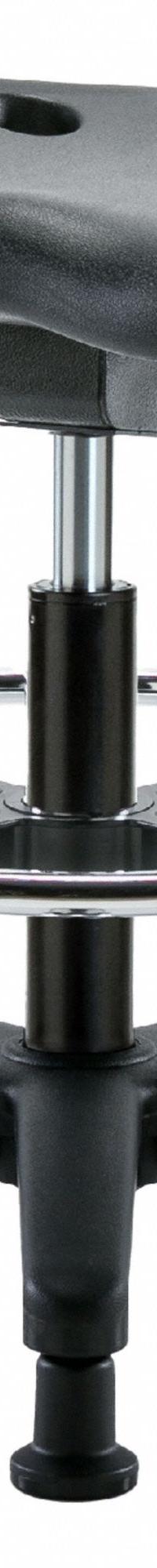 Tractor Stool: Polyurethane, Ht Range 19 in to 26 1/2 in, 17 in Seat Wd, 14 in Seat Dp, 5 Glides (MPN PTMBSO-RG-CF-RG-BLK). Key specifications — Brand: APPROVED VENDOR; Foot Support: Yes; Base Material: Fiberglass; ESD-Safe: Not ESD Safe; Number of Casters: 0.