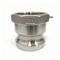 Cam and Groove Adapter: 2 in Coupling Size, 2 in -11-1/2 Thread Size, 2 1/2 in Overall Lg, FNPT (MPN 3LX27). Key specifications — Thread Size: 2 in -11-1/2; Fitting Type: FNPT; Includes Locking Arm: No; Body Material: 316 Stainless Steel; Brand: APPROVED VENDOR.