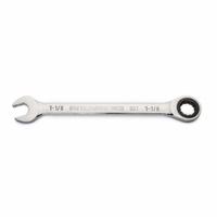 GEARWRENCH Combination Ratcheting Wrench: Alloy Steel, Full Polish Chrome, 1 1/8 in Head Size, Std (MPN 86955). Key specifications — attr309600: 1-1/8 in; attr309611: Full Polish Chrome; attr309610: Alloy Steel; attr309604: Yes; attr309612: No; attr309613: No; attr309615: No; attr324932: GEARWRENCH.