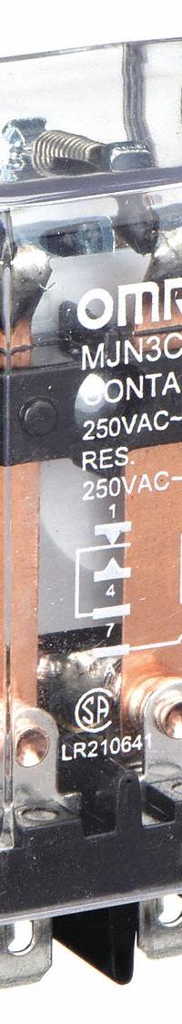 OMRON General Purpose Relay: Socket Mounted, 10 A Current Rating, 12V DC, 3PDT, 11 Pins/Terminals (MPN MJN3C-DC12). Key specifications — Brand: OMRON; Base Type: Square; Mounting Style: Plug-In; Pin Shape: Round; Electrical Connection: Plug-In; Manufacturer Part Number: MJN3C-DC12; Series: MJN Series.