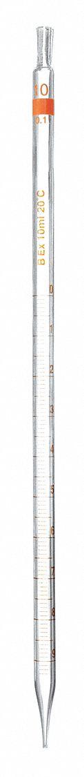 APPROVED VENDOR Serological Pipette: 10 mL Capacity, 0.1 mL Graduation Increments, Non-Sterile (MPN 5PTD3). Key specifications — Sterility: Non-Sterile; Brand: APPROVED VENDOR; Individually Wrapped: Not Individually Wrapped; Pipette Type: Serological; Material: Glass; Product Type: Serological Pipette.