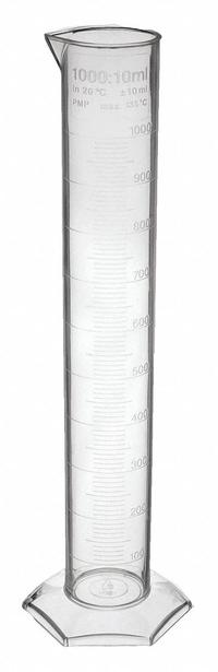 APPROVED VENDOR Graduated Cylinder: Polymethylpentene, 1 L, 33.8 fl oz, To Contain (TC), Hexagon (MPN 8NEA0). Key specifications — attr1370610: Hexagon; attr1370612: Colorless; attr1370591: To Contain (TC); attr1370582: APPROVED VENDOR.