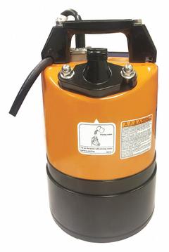 TSURUMI Residue Pump: 2/3 hp, 1/4 in Max. Dia. Solids, Continuous Duty, 115V AC, 40 ft Max. Head (MPN LSC1.4S-61 (115V)). Key specifications — Shaft Seal Material: Silicone; Switch Actuation: Manual; Impeller Material: Urethane Rubber; Rated Voltage: 115V AC; Volute Material: Rubber; Brand: TSURUMI.