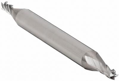 APPROVED VENDOR Square End Mill: Carbide, Double End, 4 Flute, 5/64" Mill Dia, 1/8" LOC - Double-End Carbide Square End Mills