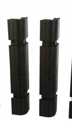 SENTRY Pallet Rack Beam Protector: Black, 6 1/4 in Overall Ht, 39 1/4 in Overall Wd, Polypropylene (MPN BEAM-BUMP-B). Key specifications — Brand: SENTRY; Color: Black; Includes: (4) Yellow Corner Pieces; Material: Polypropylene.