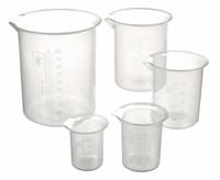 APPROVED VENDOR Beaker Set: Low Form, Molded Graduation, Polypropylene, Opaque, Non-Sterile (MPN 222195). Key specifications — Clarity: Opaque; Graduation Style: Molded; Body Color: Colorless; Brand: APPROVED VENDOR; Product Type: Beaker Set; Includes Graduations: Yes; Beaker Type: Low Form.