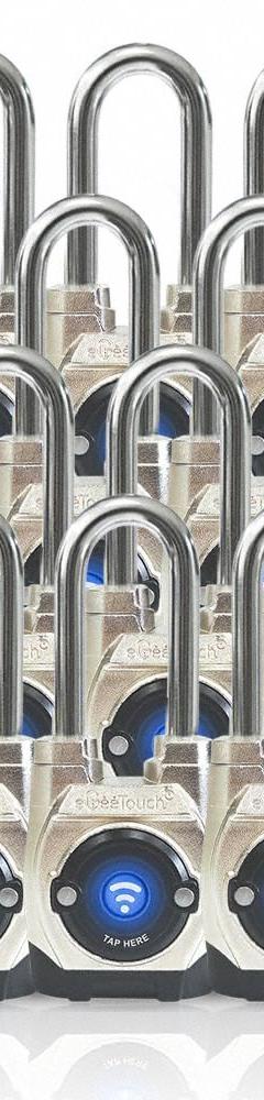 EGEETOUCH Bluetooth Padlock: Silver, Zinc Die-Cast, Long Shackle, Stainless Steel Shackle (MPN 5-02502-94-12). Key specifications — attr1351169: Bluetooth; attr1320070: Series 5th Gen; attr1314123: EGEETOUCH.
