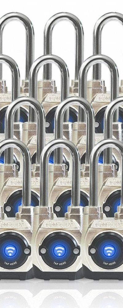 EGEETOUCH Bluetooth Padlock: Silver - Long Shackle Bluetooth Padlocks