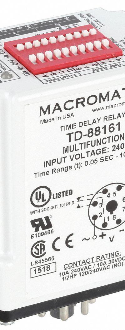 MACROMATIC Multi-Function Time Delay Relay: Socket Mounted - Socket-Mounted Relays
