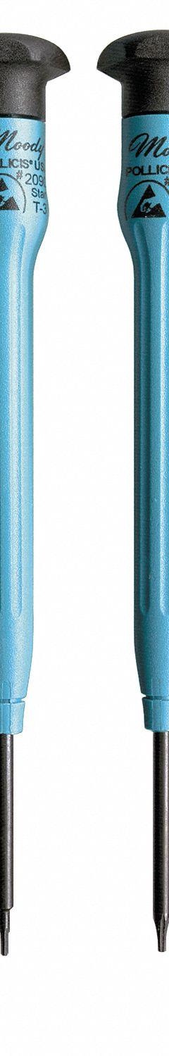 MOODY TOOL ESD Safe Precision Screwdriver Set: 1-10 Pieces, 4 Pieces, Torx Tip, T1-T4 Tip Size (MPN 58-0339). Key specifications — attr1205274: MOODY TOOL; attr1205269: T1-T4.