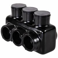 POLARIS Multitap Connector: 3 Port, Single-Sided Entry, 6 AWG – 250 kcmil Wire Size, Black (MPN IPL250-3B). Key specifications — Body Material: Aluminum; Brand: POLARIS.