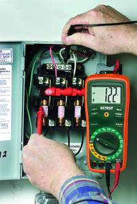 EXTECH Digital Multimeter: TRMS, CAT III 600V, 600 V Max AC Volt Measurement, Full Size Multimeter (MPN EX410A). Key specifications — Instrument Counts: 6,000; Brand: EXTECH; Calibration Certificate Included: Not Included.