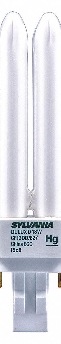 LEDVANCE/ SYLVANIA Compact Fluorescent Bulb: 4-Pin (G24q-1), T4, Fluorescent, 3500K, 13 W Watt (MPN CF13DD/E/835/ECO). Key specifications — Brand: LEDVANCE/ SYLVANIA; Bulb Designation: CF13DD/E/835/ECO; Dimmable: Yes; Color Temperature: 3500K.