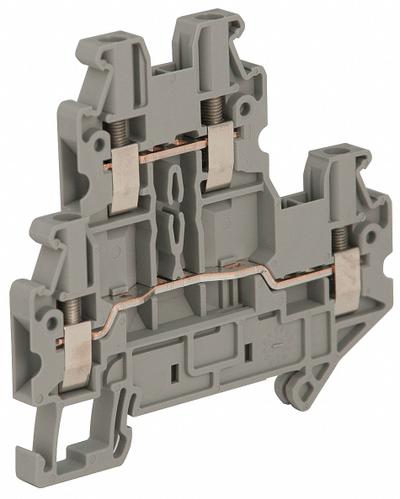 SCHNEIDER Terminal Block: DIN Rail Mounting Type, Screw Clamp Wire Termination - Pass-Through Blocks