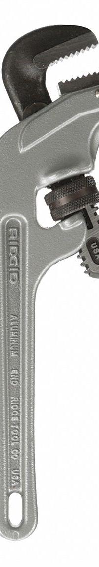 RIDGID End Pipe Wrench: 1 1/2 in Jaw Capacity, Serrated, 10 in Overall Lg, I-Beam (MPN 90107). Key specifications — attr309808: I-Beam; attr324941: RIDGID.
