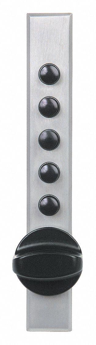 SIMPLEX Cabinet Lock: Satin Chrome, Spring Latch, 5 1/4 in Body Ht, 7/8 in Body Wd - Mechanical Keypad Cabinet & Locker Locks