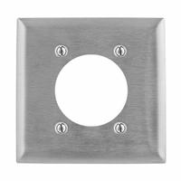 HUBBELL Wall Plate: Single Circular Opening, 2 Gang, Silver, Std Size (MPN SS701). Key specifications — Brand: HUBBELL; Material: Stainless Steel.