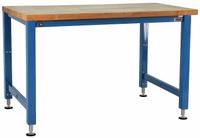 BENCHPRO Workbench: Adj Ht, Butcher Block, 60 in x 36 in, 1,000 lb Overall Load Capacity, Blue (MPN AEW3660). Key specifications — Brand: BENCHPRO.