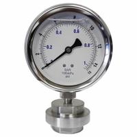 KODIAK CONTROLS Pressure Gauge: 0 psi to 15 psi, KC301, 4 in Dial, 316 Stainless Steel, Mineral Oil (MPN KC301L4015/DSM3512LP). Key specifications — Brand: KODIAK CONTROLS; Gauge Case Liquid: Glycerin; Seal Fill Liquid: Mineral Oil; Gauge Case Material: 304 Stainless Steel; Seal Lower Housing Material: 316 Stainless Steel; Accuracy: ±1.00%; Gauge Wetted Parts: Stainless Steel.