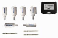 WESTWARD Hole Saw Kit: 9 Pieces, 1 1/2 in Max. Cutting Dp, Bi-Metal, 4/6 Teeth per Inch (MPN 29VX25). Key specifications — attr1098178: 4/6; attr1098172: WESTWARD.