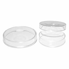 Petri Dish: 65 mm Dia, 15 mm Overall Ht, No Surface Treatment, Lid, Glass, Non-Sterile, Clear, Bag (MPN G1060). Key specifications — Includes: Lid; Material: Glass; Brand: UNITED SCIENTIFIC; Surface Type: No Surface Treatment.