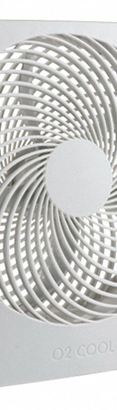 TREVA/O2COOL Cooling Fan: 10 in Blade Dia, Non-Oscillating, 358 cfm_454 cfm Airflow, 2 Speeds (MPN FD10802A). Key specifications — Voltage: 120V AC/9V DC; Oscillation: Non-Oscillating; Number of Speeds: 2; Power Source: Battery; Fan Housing Material: ABS; Brand: TREVA/O2COOL.