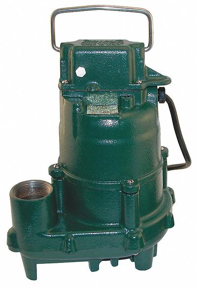 ZOELLER Effluent Pump: 1/2 hp, 115V AC, Single Phase, 61 gpm Flow Rate @ 10' of Head - General Purpose Effluent Pumps