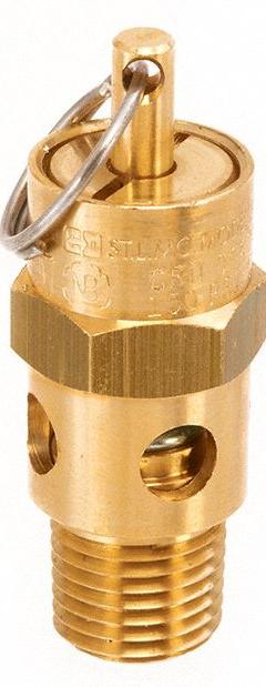 CONTROL DEVICES Air Safety Valve: Soft Seat, 1/4 in (M)NPT Inlet (In.), 50 psi Preset Setting (PSI) (MPN ST25-1A050). Key specifications — attr291993: Soft Seat; attr291998: Brass; attr292001: Silicone; attr292007: Silicone; attr292009: Brass; attr294753: CONTROL DEVICES.