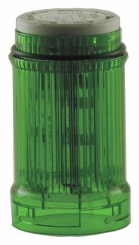 EATON Tower Light Module: Flashing, 110/120V AC, Green, 43 mm Overall Dia, 3 in Overall Ht, SL4 (MPN SL4-BL120-G). Key specifications — Brand: EATON; Compatible with Series: SL4; Lens Color: Green; Operating Voltage: 110/120V AC; Manufacturer Part Number: SL4-BL120-G.