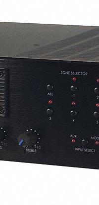 SPECO TECHNOLOGIES Amplifier: Auxiliary (1/8 in)/RCA/XLR Output, 25V/70V, 115V AC, 8 ohm Impedance (MPN PBM240AT). Key specifications — Output Style: XLR; Input Style: RA-232; Manufacturer Part Number: PBM240AT; Brand: SPECO TECHNOLOGIES; Includes: IR Remote Control.