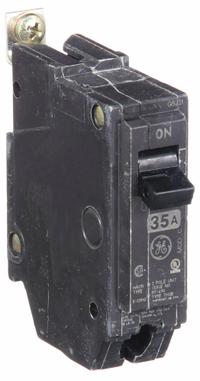 GE Miniature Circuit Breaker: THQB, 35 A, 120/240V AC, Single Phase, 10kA at 120/240V AC, Std (MPN THQB1135). Key specifications — attr195972: 35 A; attr195973: 120/240V AC; attr195974: Single; attr195975: 10kA at 120/240V AC; attr195976: Load Centers.