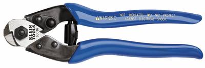 KLEIN TOOLS Cable Cutter: Plastic Handle, Shear - One-Handed Electrical & Data Cable Cutters