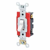 LEVITON Wall Switch: Toggle Switch, 4-Way, Maintained, White, 120/277V AC, 20 A (MPN 1224-2W). Key specifications — Illuminated: No; Voltage Rating: 120/277V AC.