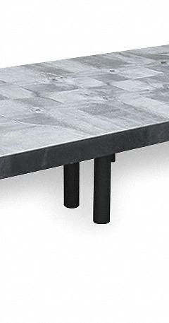STRUCTURAL PLASTICS Dunnage Rack: Assembled, Snap-Together, 12 in x 36 in x 96 in, Polyethylene (MPN DT9636). Key specifications — Color: Black; Brand: STRUCTURAL PLASTICS; Material: Polyethylene; Assembled: Assembled; Method of Construction: Snap-Together; Included: Shelf.
