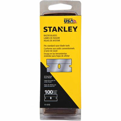 STANLEY Razor Blade: 1 1/2 in Blade Lg, 11/16 in Blade Wd, 0.009 in Blade Thick - Straight-Edge Blunt-Tip Replacement Utility Blades