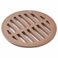 JAY R. SMITH MFG. CO Strainer: A, Round, 7 7/8 in Overall Dia, 3/4 in Overall Ht, Cast Iron, Tan (MPN 2110CIG). Key specifications — Finish: Duco-Coated; Brand: JAY R. SMITH MFG. CO; Color Family: Brown.