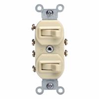LEVITON Wall Switch: Toggle Switch, 3-Way, Maintained, White, 120/277V AC, 15 A (MPN 5243-W). Key specifications — Illuminated: No; Voltage Rating: 120/277V AC.