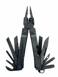 LEATHERMAN Multi Tool Plier: Multi-Tool Plier, 19 Tools, 19 Functions, 4 1/2 in Closed Lg, Black (MPN 831106). Key specifications — attr15951: LEATHERMAN; attr15966: Tool Only; attr10312: Black; attr15960: Regular Pliers; attr15963: Stainless Steel; attr15971: Multi-Tool Plier; attr15972: Premium Replaceable Wire Cutters; attr15977: Fold Open.