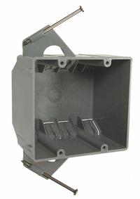 RACO Electrical Box: PVC, Nonmetallic Material & Nominal Size, 2 Gangs, 2 15/16 in Box Dp (MPN 7835RAC). Key specifications — Brand: RACO; Bracket Style: Fixed, 1/2" Setback; Clamp Style: NMSC.