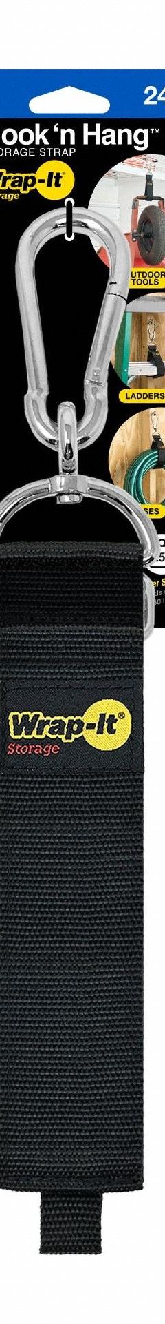 Hook-and-Loop Cable Strap,Polypropylene (MPN 100-HNH-24BL). Key specifications — Brand: WRAP-IT STORAGE; Material: Polypropylene; Color: Black; Max. Bundle Dia.: 3.5 in.