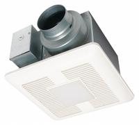 Bathroom Fan: Ceiling, 50 cfm_80 cfm_110 cfm Max, 0.4 sones, 1 Speed, Round Duct (MPN FV-0511VQL1). Key specifications — Brand: PANASONIC; Primary Lighting Technology: LED; Nameplate Voltage: 120V AC; Sensor Type: None; Duct Shape: Round; Heater: Without Heater; Includes: (1) LED; Mounting Location: Ceiling.