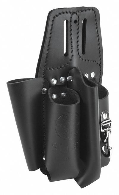 KLEIN TOOLS Tool Pouch: For 2 in Belt Wd - Max, 4 Pockets, Black - Leather Tool Pouches