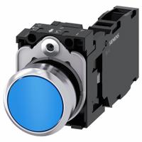 SIEMENS Flush Push Button Operator: Non-Illuminated, Flush Profile, Non-Metallic, 22 mm, 1NO/1NC (MPN 3SU1150-0AB50-1FA0). Key specifications — Brand: SIEMENS; Action: Momentary; Series: 3SU; Push Button Material Type: Non-Metallic.