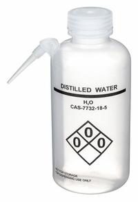 APPROVED VENDOR Wash Bottle: 500 mL, Distilled Water, Wide, Integrated Spout Spout, White (MPN 24J890). Key specifications — Vented/Nonvented: Vented; Body Color: White; Brand: APPROVED VENDOR; Imprinting Group: Waters.