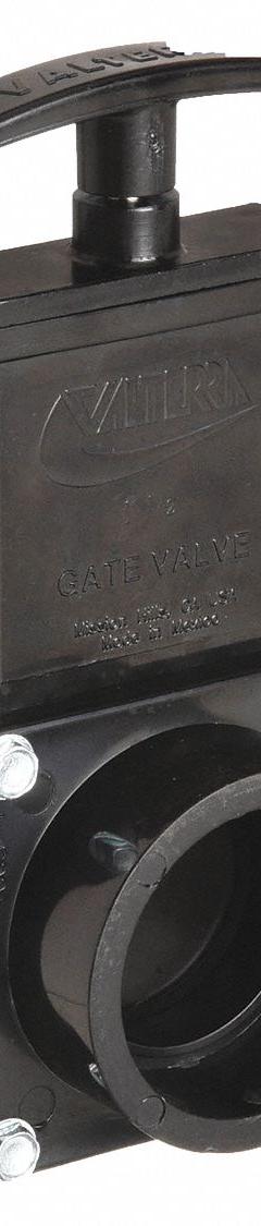 VALTERRA Gate Valve: 1 1/2 in, ABS, Rising, Slip x Slip, 45 psi CWP, Wheel, Solid Wedge (MPN 7101GR). Key specifications — Wedge Material: Polypropylene; Bonnet Material: ABS; Brand: VALTERRA.