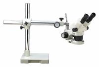 UNITRON Microscope: Stereo, Binocular, 6.5X to 45X, 31 mm Optical Field of View, Single Arm Boom (MPN 18712). Key specifications — attr1026089: Single Arm Boom; attr1026045: 10 in x 10 in; attr1026048: UNITRON; attr1026055: Yes; attr1026068: 45X; attr1026078: 6.5X to 45X; attr1026095: 95 mm.