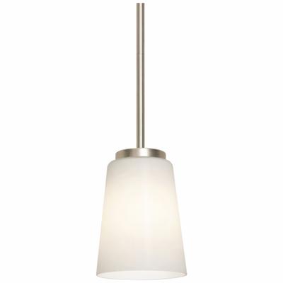 AFX INC. LightPendant: 5 in Dia, 7 1/4 in Ht, Satin Nickel, 60 W, 120V AC - Joanna Pendant Lights