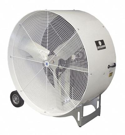 SCHAEFER Circulating Fan: 42 in Blade Dia, 115V AC, Mobile, 1 hp, Belt Drive - Standard Industrial Floor Fans