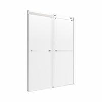 FOREMOST Shower Door: 55 in Min. Door Wd, 59 in Max. Door Wd, 76 in Overall Ht, Clear Tempered Glass (MPN LGDR6076-CL-BN). Key specifications — Brand: FOREMOST; Door Frame Finish: Brushed Nickel.