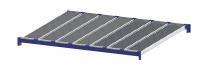 UNEX ROLLER RACK Gravity Flow Shelf: Tilt, 96 in x 72 in x 2 5/8 in, 3,000 lb Shelf Capacity, Steel (MPN RR99S2R8X6-L). Key specifications — Shelf Angle: Tilt; Finish: Powder Coated; Material: Steel; Brand: UNEX ROLLER RACK.